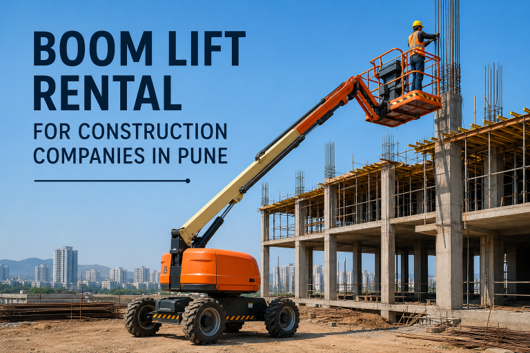 Boom lift rental for construction in Pune